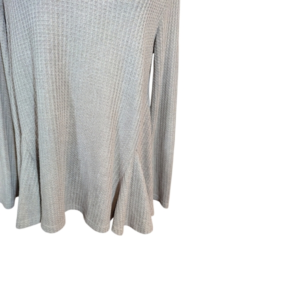 Waffle Knit Tunic Casual Relaxed Neutral Mushroom By Stevie Hender Sz L - Picture 3 of 8